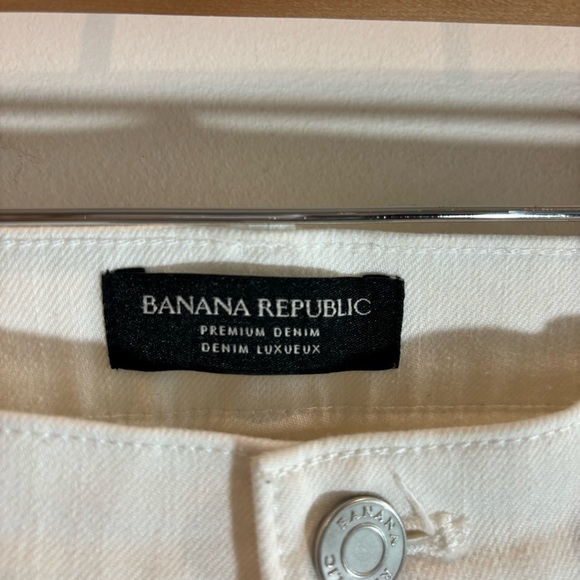 BANANA REPUBLIC Sz 29 Slim Straight Leg White Denim Jeans - Picture 5 of 8